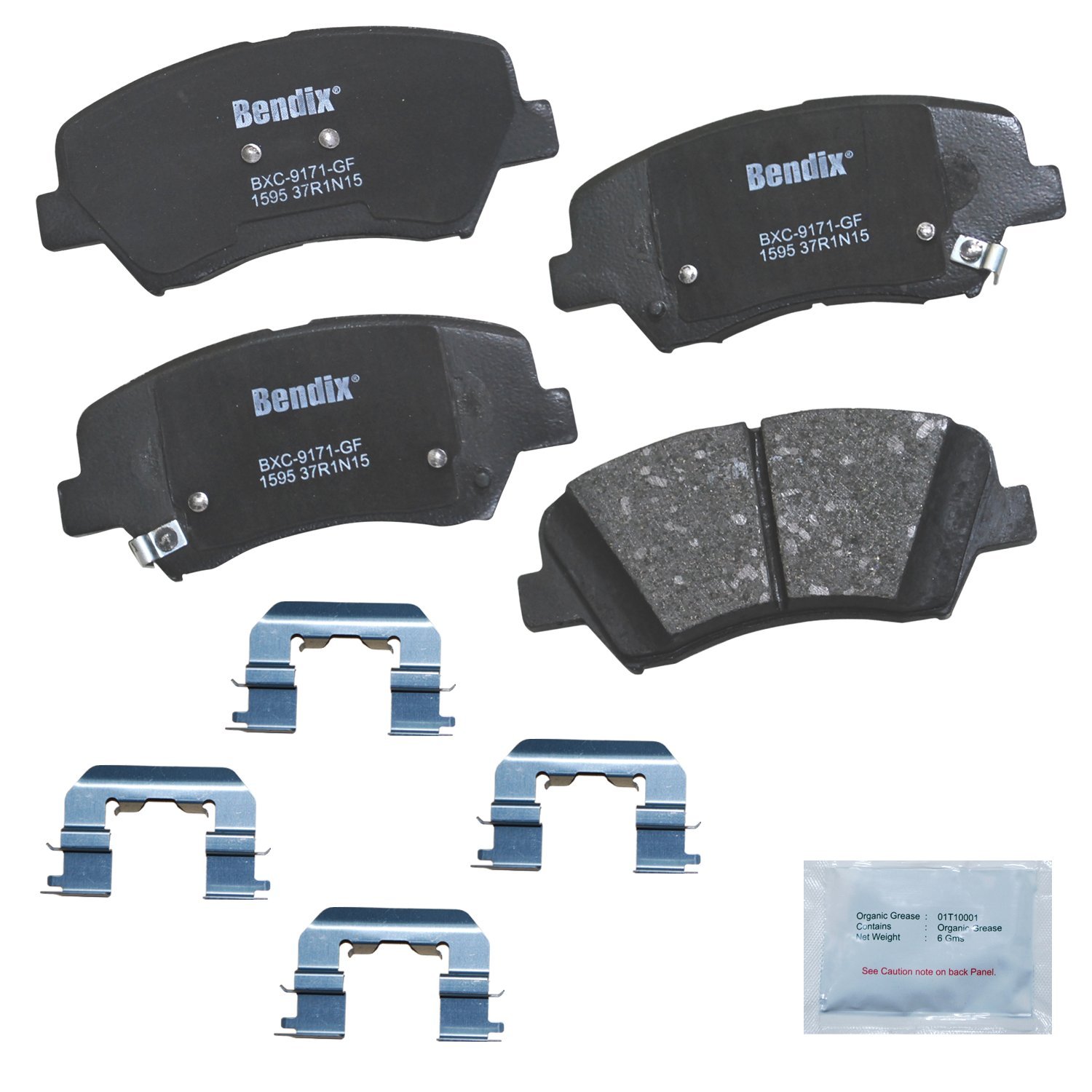 Bendix Priority1 CFC1595 Ceramic Front Brake Pads for Select Models Hyundai Elantra, Elantra Coupe, GT, Veloster, Kia Forte, Forte5, Forte Koup, Soul Image