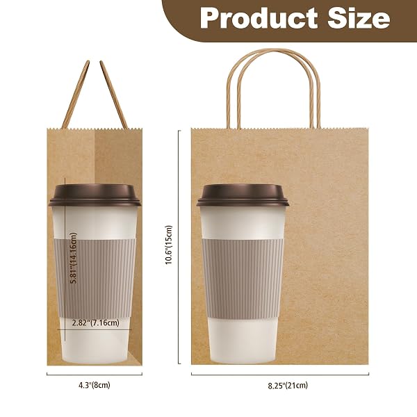 MIEVU 150PACK SMALL GIFT BAGS WITH HANDLES, 5.9X3.1X8.2 INCH BROWN PAPER BAGS (130G MORE STURDY MATERIAL) – BULK CHRISTMAS GIFT BAG, PARTY FAVOR BAGS, RECYCLABLE CRAFT BAGS FOR GIFTS,BROWN