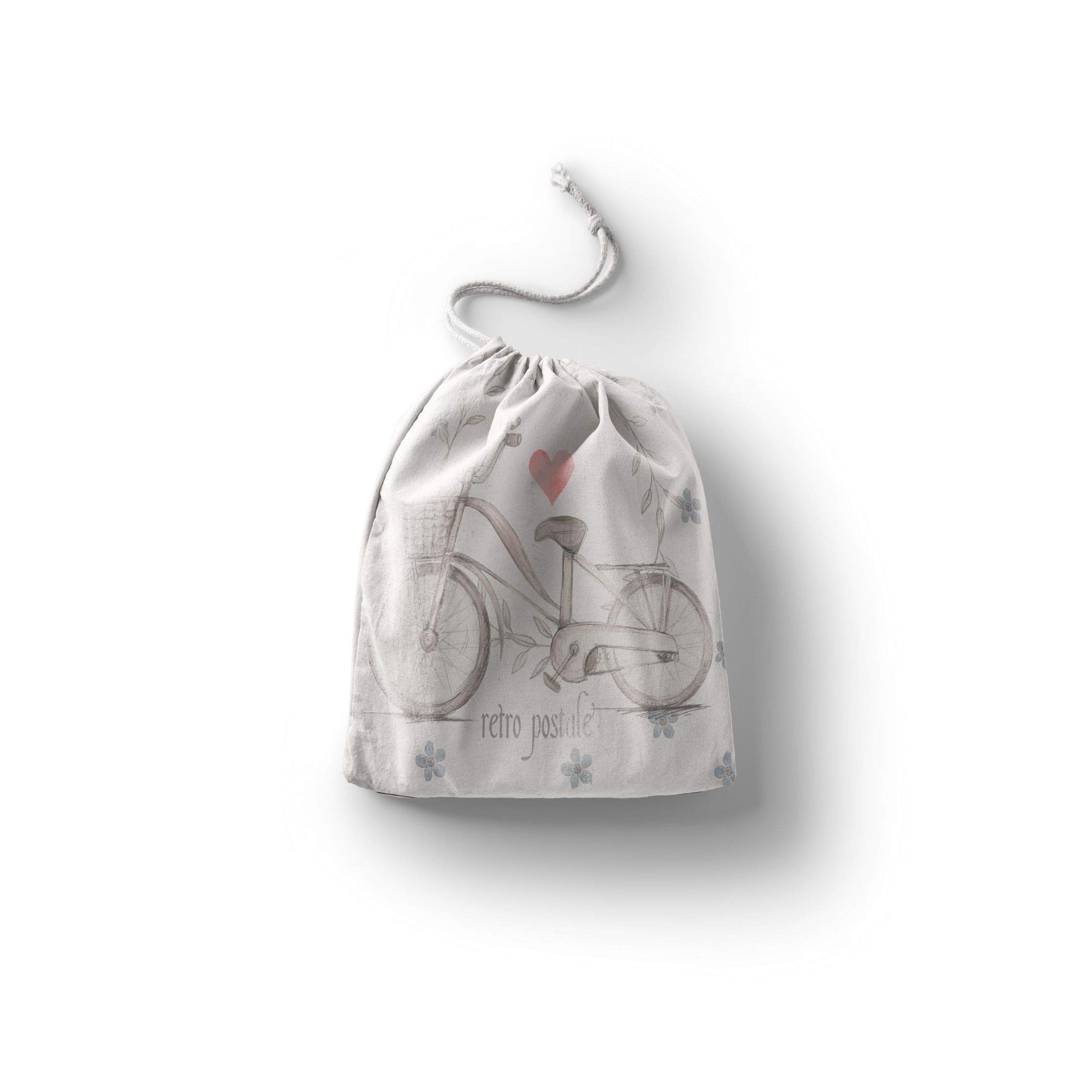 Bonamaison Printed Cotton Produce Bag with Drawstring, Reusable Grocery Bag, Biodegradable Eco-Friendly Bags, Travel Pouch, Sachet Bags, Shopping Bag, Eco Friendly, Foldable, Size: 30x40 Cm