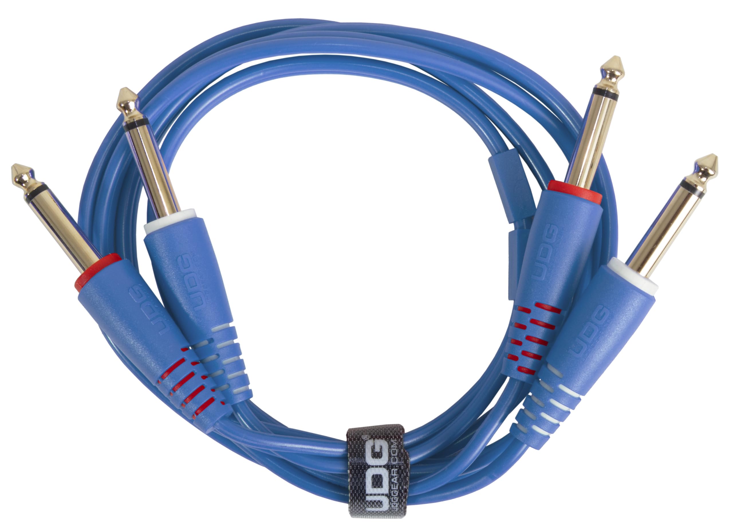 UDG Audio Cable Set 1/4'' Jack - 1/4'' Jack Blue Straight 1.5M. Compatible with all Jack to Jack devices
