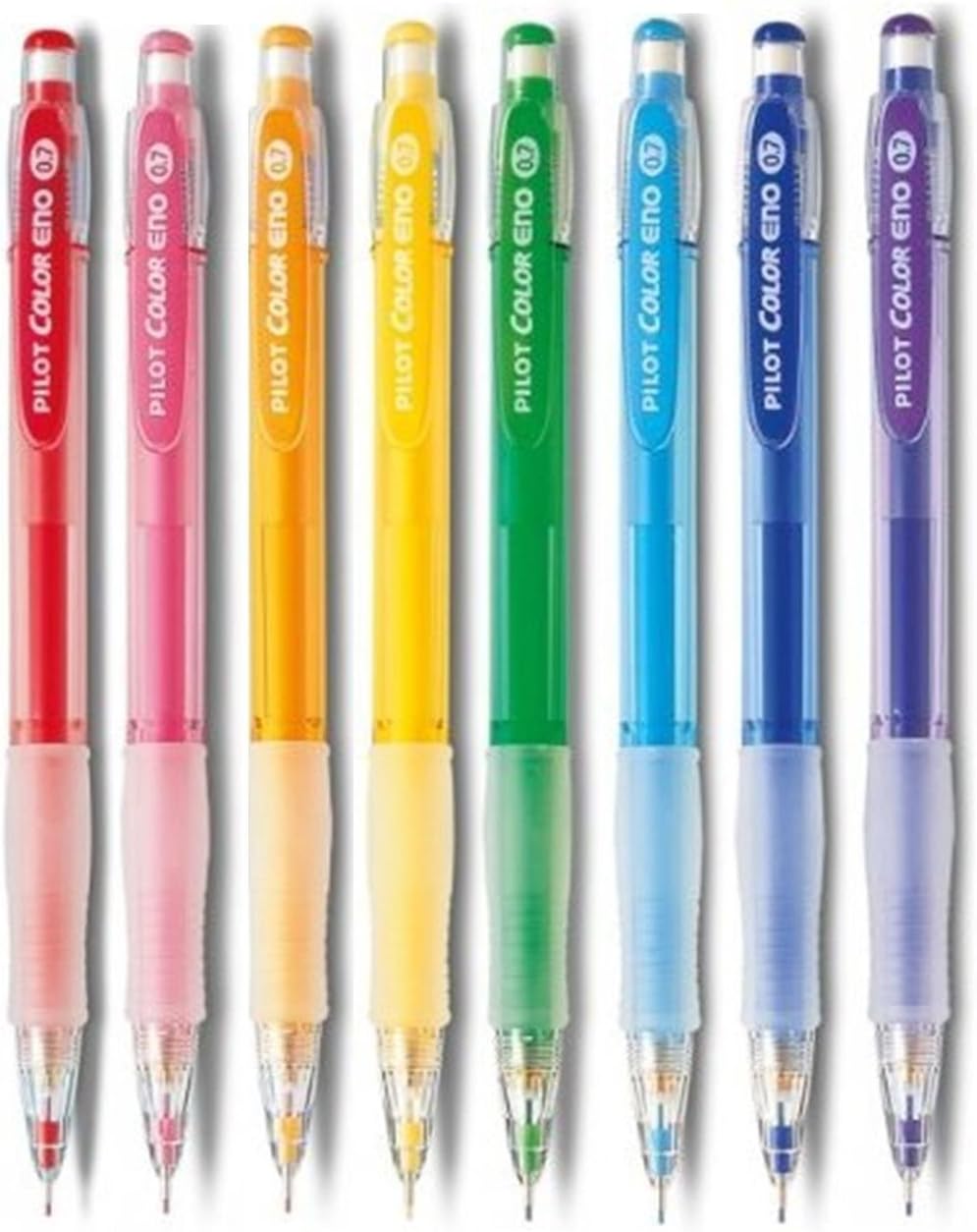 Pilot color eno mechanical pencils and leads 0.7mm 8 color set,iwako eraser ×1,5