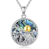 Dralox Mountain Necklace for Women,925 Sterling silver Pendant Necklace in Turquoise Chips, Dainty Nature Necklaces Jewelry for Skiers, Hikers, Campers, Climbers and Nature Lovers