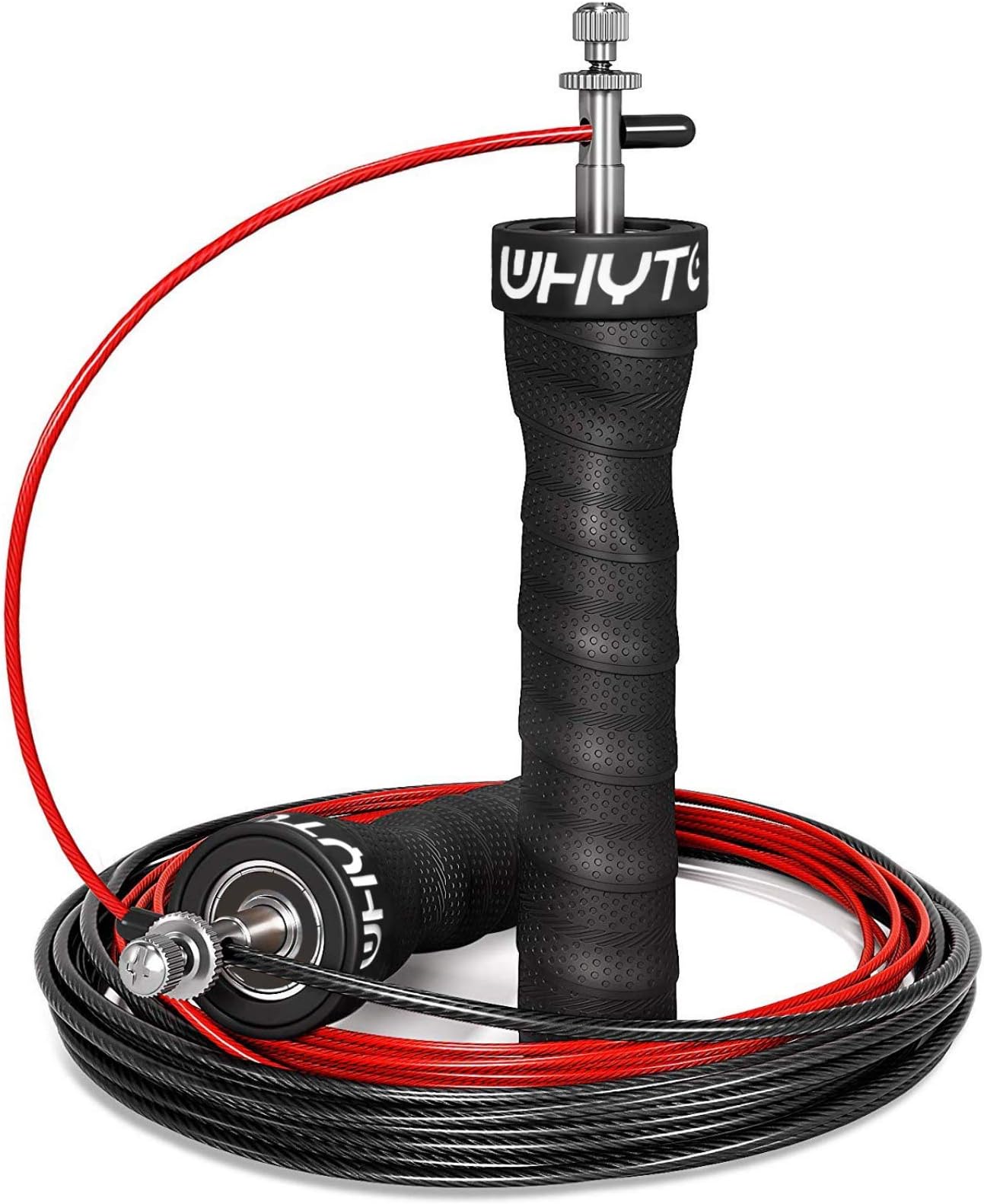 W-Creat Adult Skipping Rope, Adjustable Speed Steel Wire Skipping Rope, High Speed Ball Bearing Rotation, Ergonomic Non-Slip Handle, For Professional Fitness, Boxing Training (10 Feet)