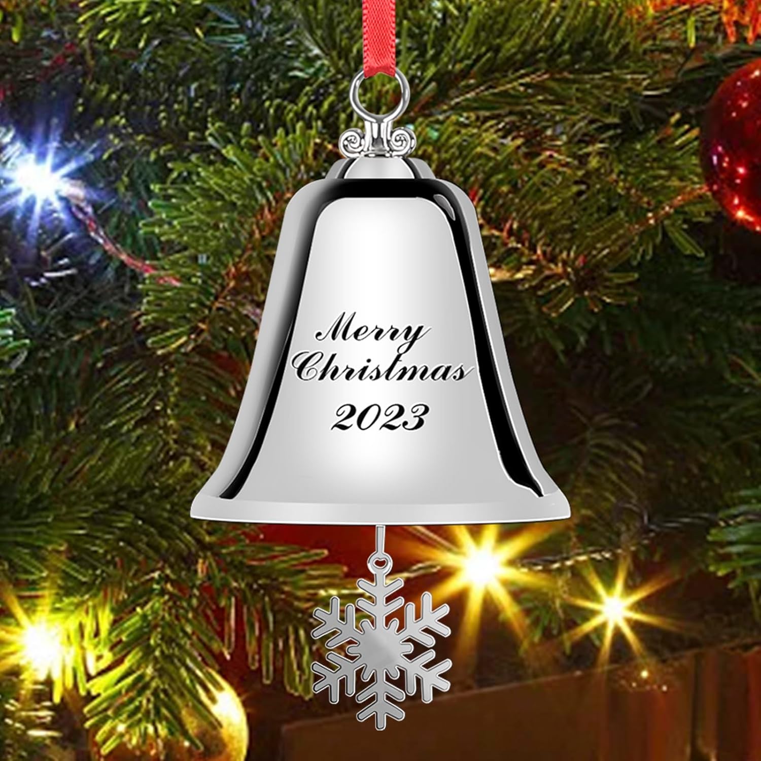 Ornaments - Styleonme Decorative Bells, Christmas Decoration Bell, 2023 Christmas Decoration, Metal Indoor and Outdoor Blessing Bell