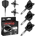Mission Darts Force 90 | Integrated Precision Moulded Dart Flight and Shaft System, Pack of 3 Professional Durable Combined Dart Flights and Stems | Standard No.6 (Black Gradient, Medium).
