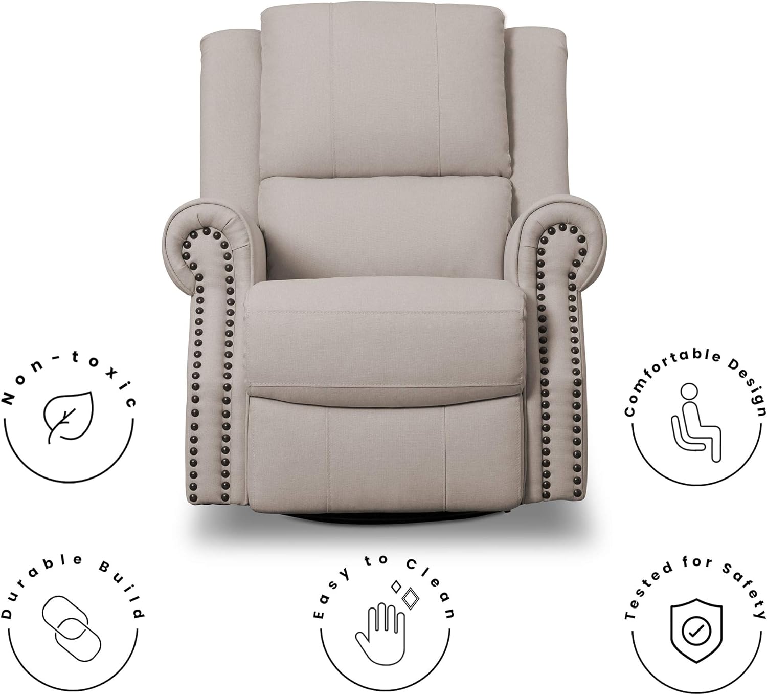 delta children dylan nursery recliner glider swivel chair