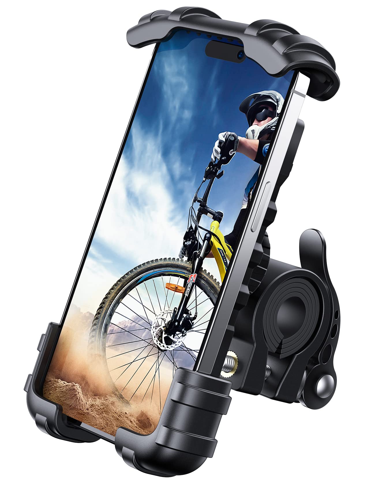 Lamicall Bike Phone Holder - Adjustable Motorbike Phone Holder, Motorcycle Phone Mount for iPhone 17 16 15 14 13 12 Pro Max Air Mini, 11 Pro Max Xs 8 X 8P 7 6S, Samsung S23, Huawei, 4.7-6.8 Devices