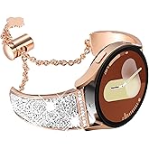 NewWays Galaxy Watch 7 6 Classic 6 5 4 Band 40mm 44mm Galaxy Watch 4 40mm 44mm 42mm 46mm, 20mm Stunning Crystal Bracelet with Quick Release Pin for Galaxy Active 2, Slider Closure