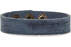 Mgutillart Punk Vintage Alloy Buckle Wristband Leather Cuff Bracelet