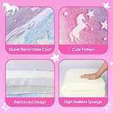Decalsweet Unicorn Foldable Kids Sofa 2 in 1 Glow Bed with Pocket view 7