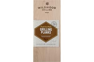 Wildwood Grilling 2-Pack PREMIUM Grade 5" x 11" Maple Grilling Planks - Adds a Sweet Yet Subtle Flavor to Food - USA-Made & Sourced - 100% Natural Product for Pork, Pizza, Veggies & More