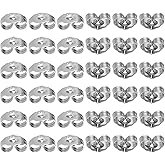 30Pcs Earring Backs for Studs, Silver Earring Backs Replacements Locking for Studs Earrings