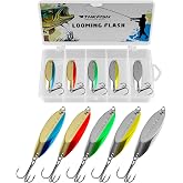 THKFISH Fishing Lures Trout Lures Fishing Spoons Lures for Trout Pike Bass Crappie Walleye 1/8oz 1/5oz 1/4oz 3/8oz 1/2oz 3/4oz 5pcs