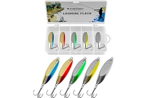 THKFISH Fishing Lures Fishing Spoons Lures Trout Lures for Trout Pike bass Crappie Walleye 3.5g(1/8oz) 5.5g(1/5oz) 7.5g(1/4oz) 10.5g(3/8oz) 14.5g(1/2oz) 21.5g(3/4oz) 5pcs