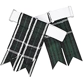 UMAM Kilt Flashes for Men with Heavy Buckle Adjusters, Plain & Tartan Kilt Sock Flashes (MacLean Hunting)