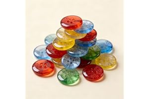 Round Buttons Mixed Colors - 11mm Handicraft Buttons for Crafts Clipping and Pasting, Sewing DIY Handmade 80 Pcs Buttons Pain