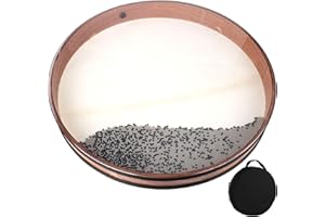 BGMUSER Ocean Drum 22 inch Large Size Sea Wave Drum with Goatskin Drumhead,Steel&Plastic Wave Beads,Professional Sound Healin