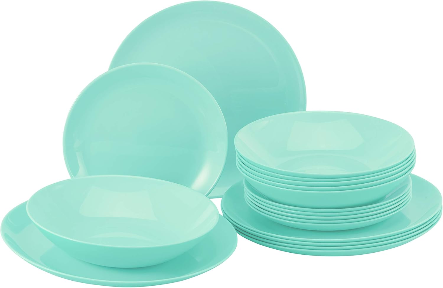 Creatable Diwali 20214 Crockery Set 18 Pieces Opal Glass Turquoise Amazon De Kuche Haushalt