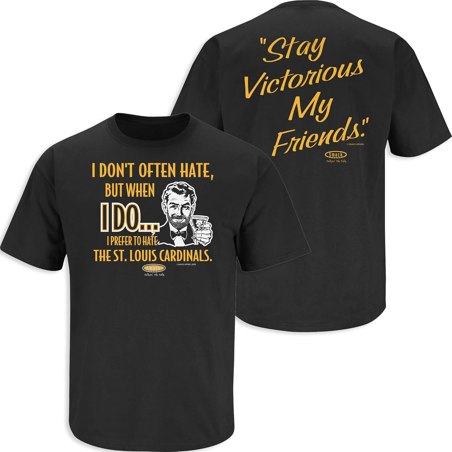 Pittsburgh Baseball Fans. Stay Victorious (Anti-Cardinals) Black T-Shirt (Sm-5X)