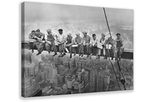 CFIOZYOS Lunch Atop A Skyscraper - Rockefeller Building Ironworkers- Charles Ebbets Canvas Wall Art Print Poster For Home Sch