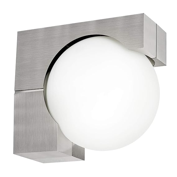 EGLO Außenleuchte Wandleuchte Ohio aus Aluguss Edelstahl E27 Aluminium 19 x 21,5 x 23,5 cm
