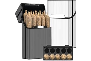 ROYGRA 2-Pack King Size Pre-roll Cone Holder Case, 10-Hole Cigarette Case for Regular or King Size Cigarettes, 10 Capacity Container Storage Box for Smoke, Smoking Accessories for Pre Rolled Rolling Paper