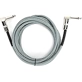 Hilitand Guitar Cable - 6.35MM Male Head Audio Guitar Cable 10ft Electric Guitar Amplifier Cord - Right Angle to Right Angle 1/4 Inch Instrument Cable Guitar Amp Cable(Green)