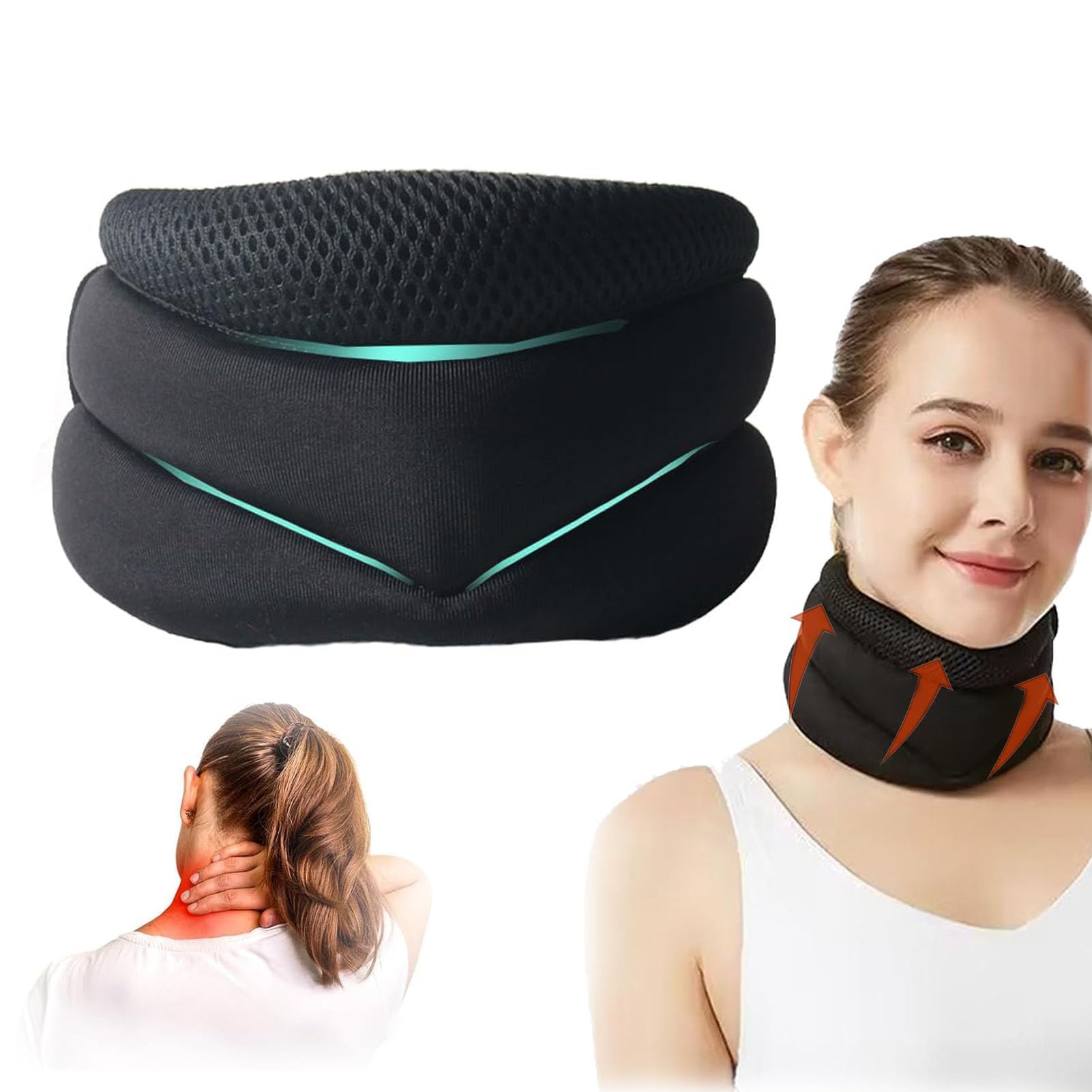 Winuoyang Cervicorrect Neck Brace, Soft Neck Brace for Neck Pain and Support Universal Cervical Collar Breathable Neck Support Brace for Sleeping Relieves Pain and Pressure
