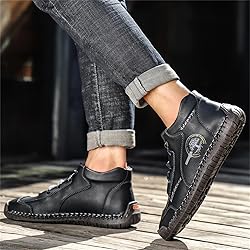 Mens Casual Boots Leather Chukka Shoes Vintage