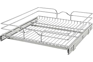 Rev-A-Shelf Kitchen Cabinet Pullout Shelf and Drawer Organizer Slide Out Pantry Storage Basket in Multiple Sizes, 21 x 22 In,