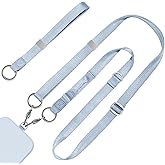 Posadina Phone Lanyard 2 in 1, Anti Theft Phone Strap Crossbody for Women, Adjustable Phone Wrist Strap