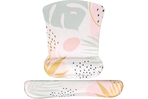 iCasso Ergonomic Memory Foam Keyboard Wrist Rest Pad and Mouse Wrist Rest Pad Set, Comfortable and Pain Relief, for Typing an