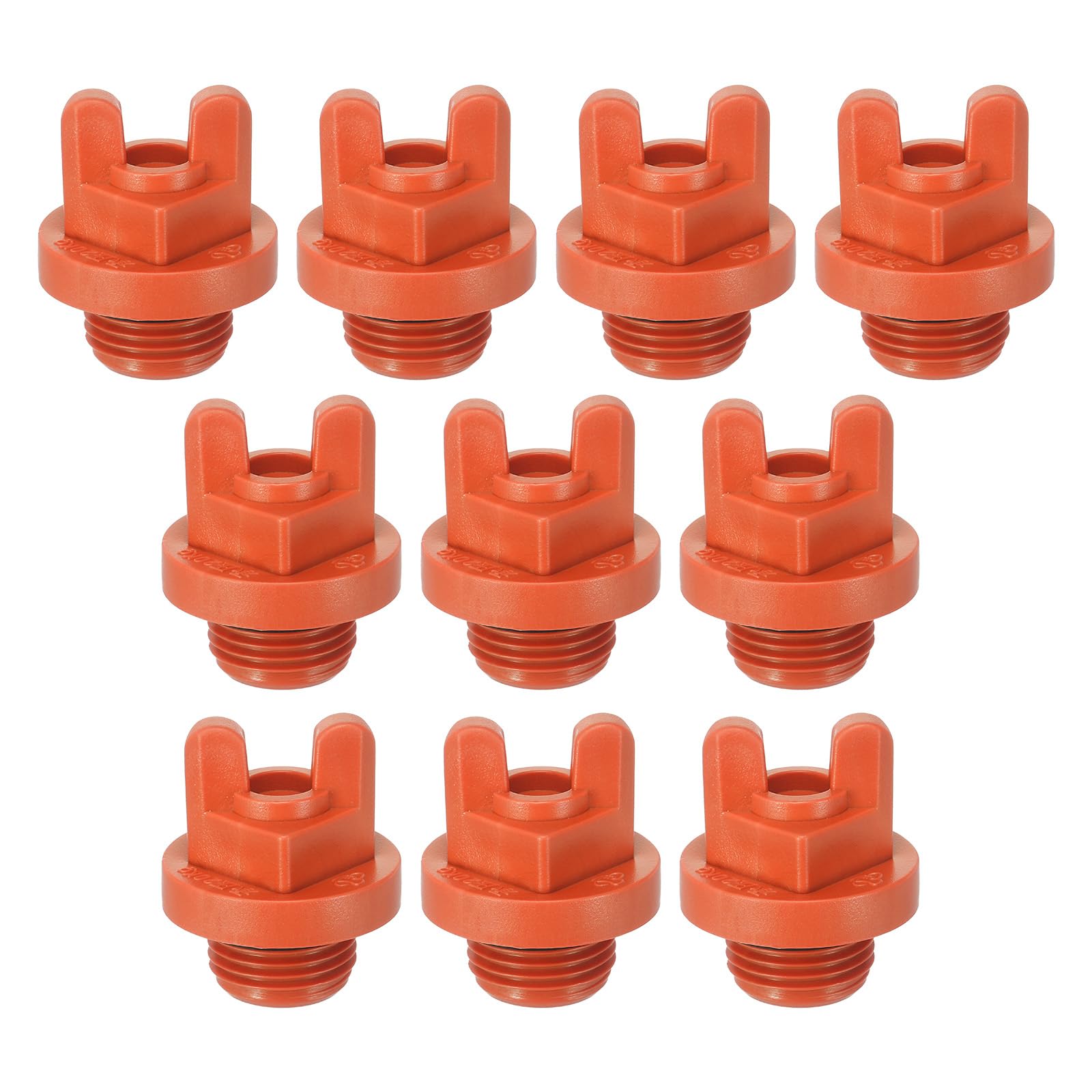PATIKIL G1/2" Male Thread PPR Pipe Fitting End Cap Connector Plug with Butterfly, 10Pcs Garden Irrigation Water Tubing Stopper for Preventing Leakage Orange