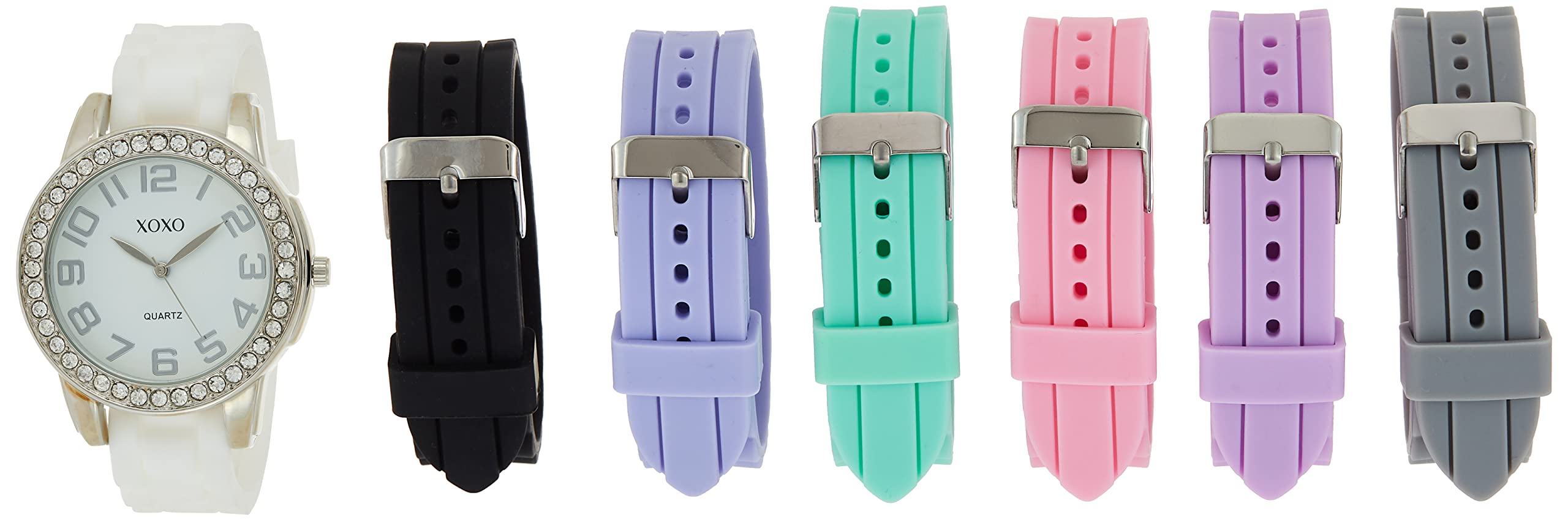 Accutime Women Analog Quartz Watch with Rubber Strap XO9069