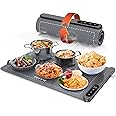 FEPPO Food Warming Mat, (XL 24"x15") Food Warmers for Parties Buffet, Upgrade High-tech Graphene Heating, Fast Full Surface Electric Warming Tray with 6 Level Temperature and 6 Hours Timer