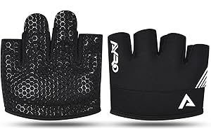 AYRO Minimal Workout Gloves, Short Partial Gym Weight Lifting Gloves Grip Pads for Men & Women with Full Palm Protection & Ex