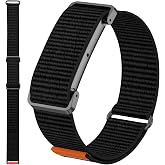 Nylon Sport Band Compatible with Google Fitbit Air, Adjustable Hook-and-Loop Replacement Strap with Metal Frame Case, Soft Breathable Woven Wristband for Men and Women