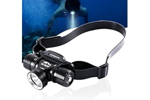 APLOS HP900 Diving Headlamp Rechargeable - 3000 Lumen Super Bright Scuba Dive Flashlight, Swimming Headlight IP68 Waterproof Professional Underwater Headlight 5 Modes for Snorkeling Caving