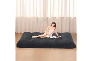 cidludto 8 Inch Futon Mattress Twin Size, Extra Thick Futon Sofa Bed Upgraded Japanese Floor Mattress with Tie Foldable, Grey