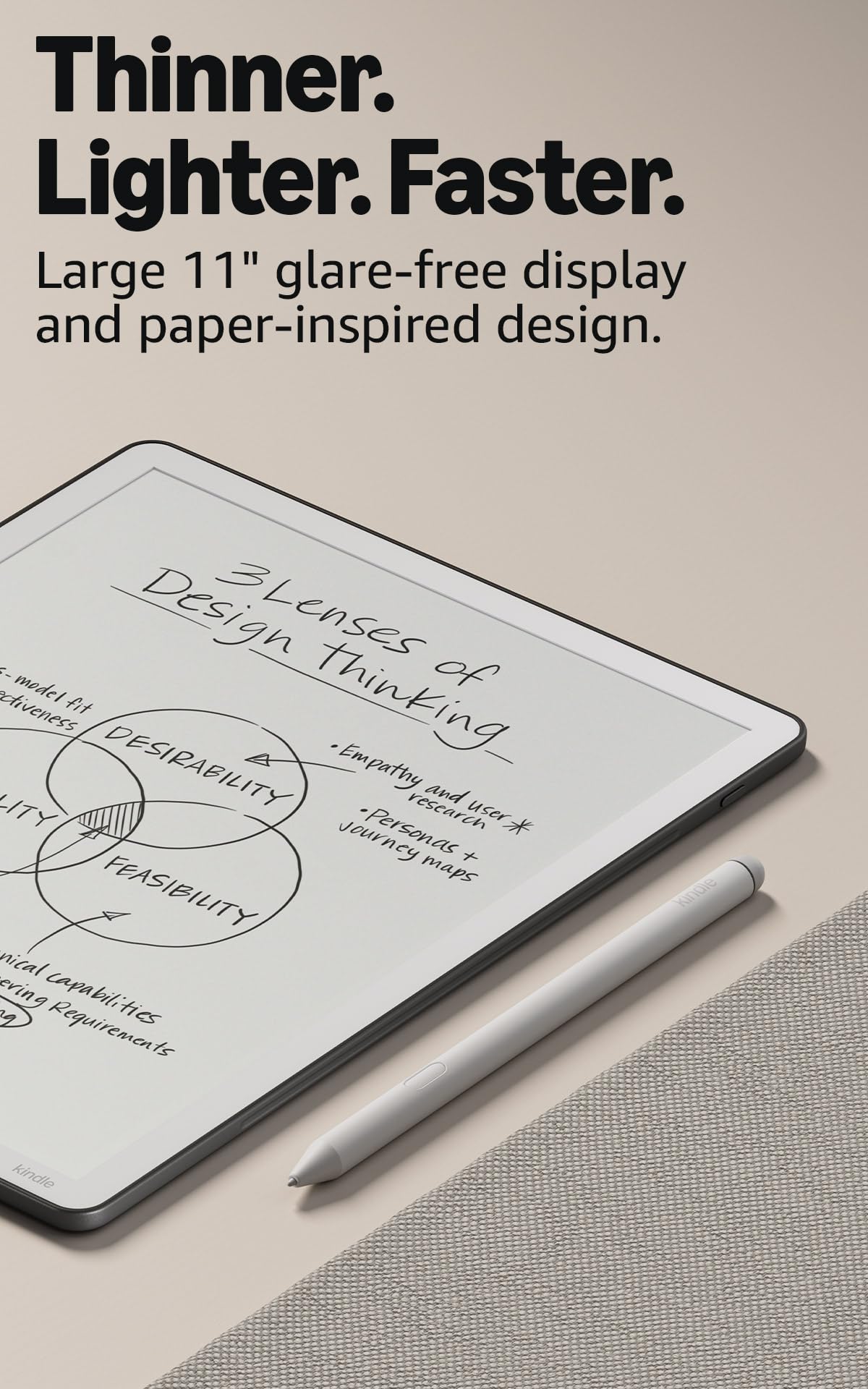 Amazon Kindle Scribe 64GB (newest model) — 11” paper-like display with front light — Thinner, lighter, faster —Write in notebooks, documents, and books