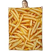 French Fry Blanket for Kids Adults, French Fry Gifts Flannel Throw Blanket, French Fry Decor Lightweight Warm Soft for Sofa Couch Bed Living Room Office 60" x 50"