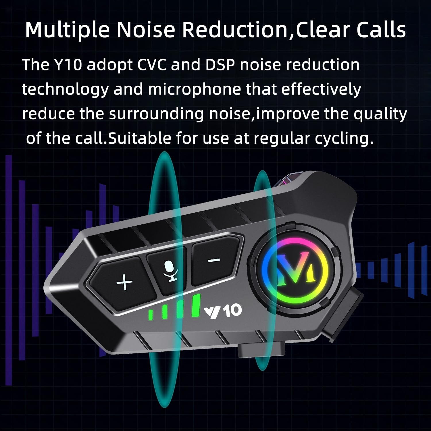 Motorcycle Helmet Bluetooth Headset Speakers with HiFi Sound,Noise Cancellation,1000mAh Battery,25 Hours Use,Boom Mircrophone,Easy to Install Use with Golves,IPX6 Waterproof,Voice Assistant