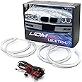 iJDMTOY 7000K Xenon White 284-SMD LED Angel Eyes Halo Ring Lighting Kit Compatible With BMW E46 3 Series Halogen Trims