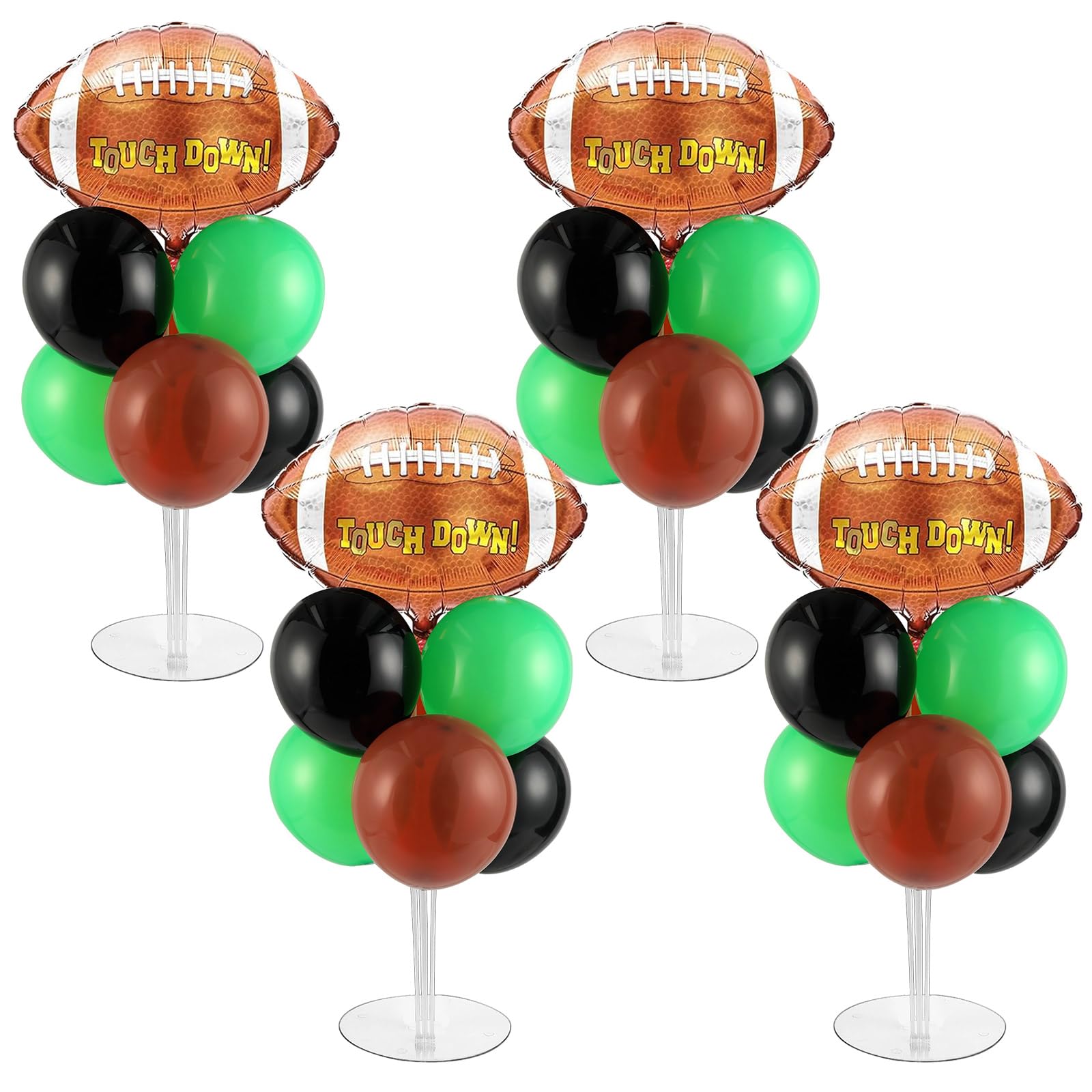 Photo 1 of 4 Sets Football Party Balloons Stand Kit with Rugby Ball Foil Balloons Sport Football Party Balloon Centerpiece for Tables for Game Sports Football Birthday Baby Shower Decoration