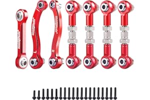 Hobbypark Metal Turnbuckle Aluminum Camber Links Toe Links with Rod Ends Steering Linkage Set for Traxxas 1/18 LaTrax Teton Upgrades Desert Prerunner, Replace 7636 (Red)
