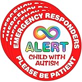 TINNALART Autism Stickers for Cars, Emergency Alert for Autistic Child Stickers,Suitable for Home, car and Windows,4-Pack (Y2)