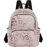 SUABO Leopard Print Cheetah Rose Gold Fashion Backpack Purse Ladies Fashion Rucksack Travel Shoulder Bag Casual Daily Backpack