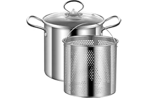 Fryer Pot with Basket, 3.5L Frying Pot Stainless Steel Small Fryer with Anti-scalding Handle Fish and Basket Oil for Chips, F
