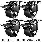 ANDUTEES 2 Inch Caster Wheels, Casters Set of 4, Heavy Duty Casters Load 2200lbs, Locking Swivel Plate Industrial Casters, Lo