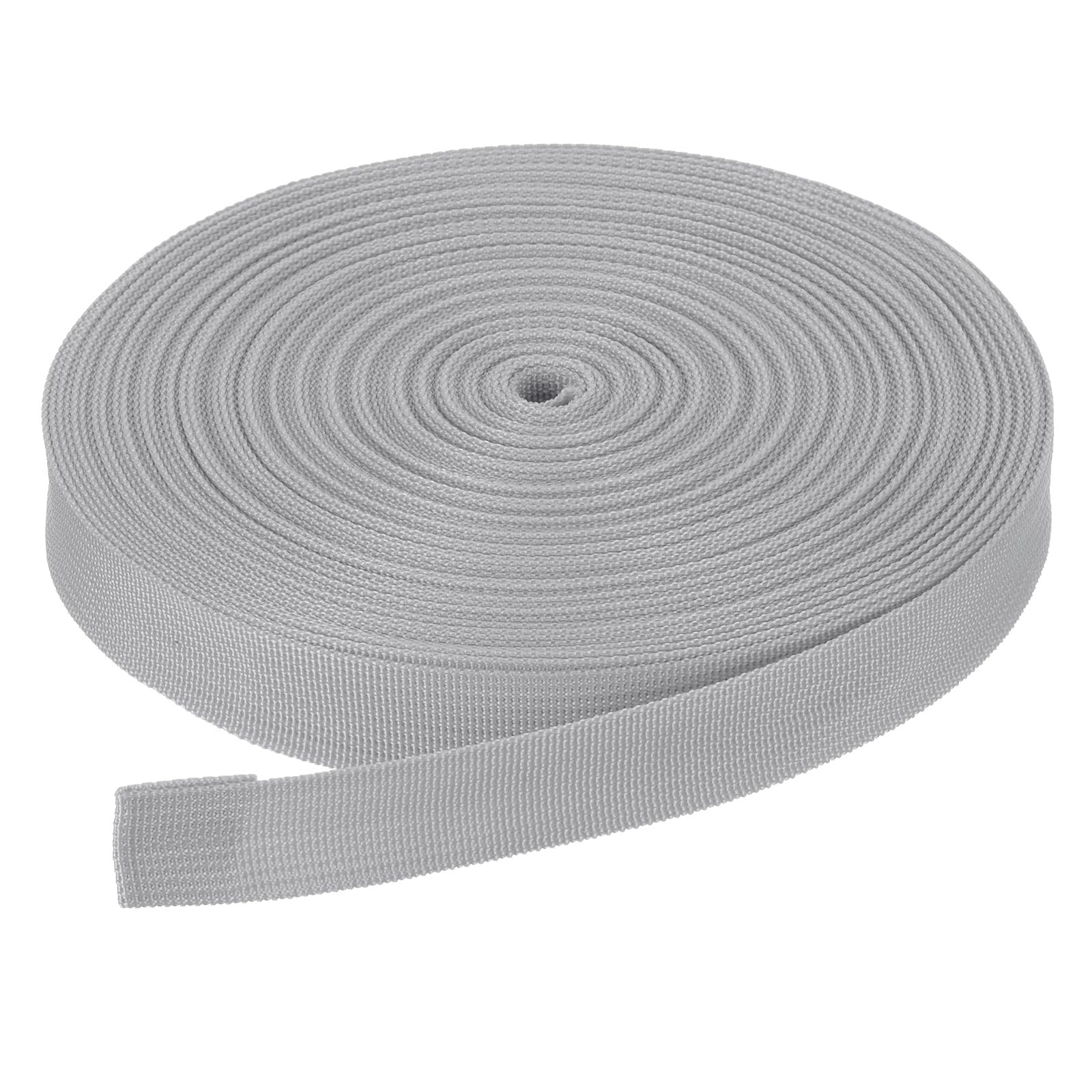 DMiotech 25 Yard x 1 Inch Width Nylon Webbing Strap Poly Flat Webbing Strapping for DIY Craft Backpack Strapping, Sewing, Outdoor Gear Repair, Light Grey